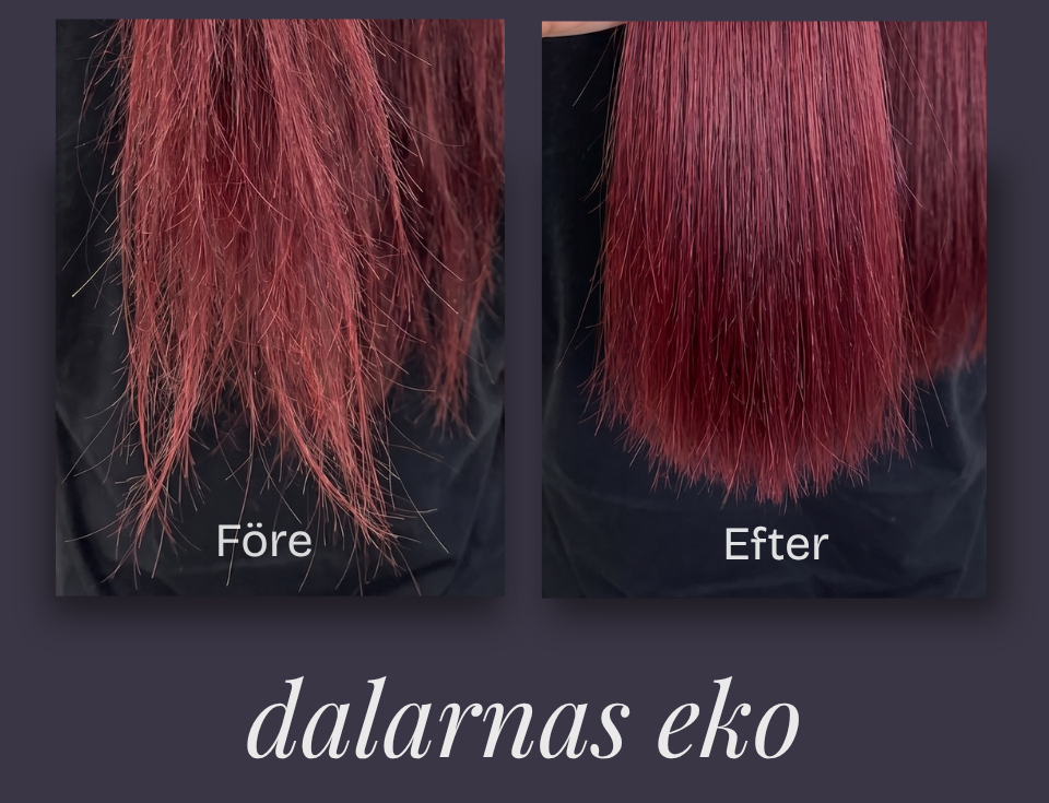 Före och efter Hair Rescue — finare längder på färgat hår