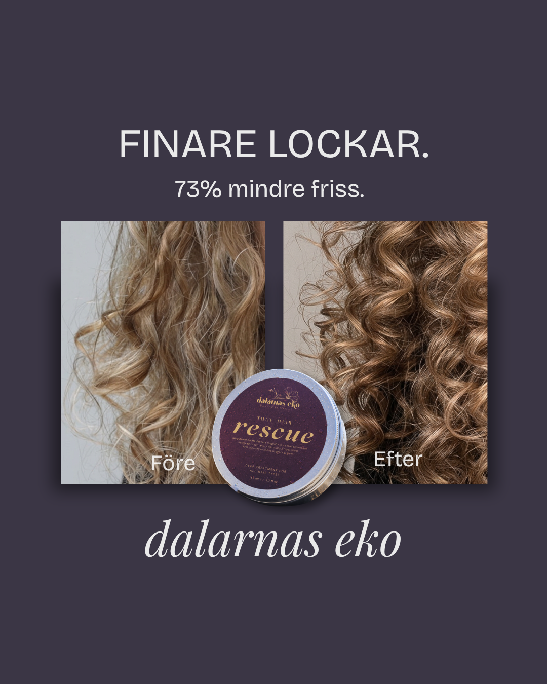 Före och efter Hair Rescue behandling