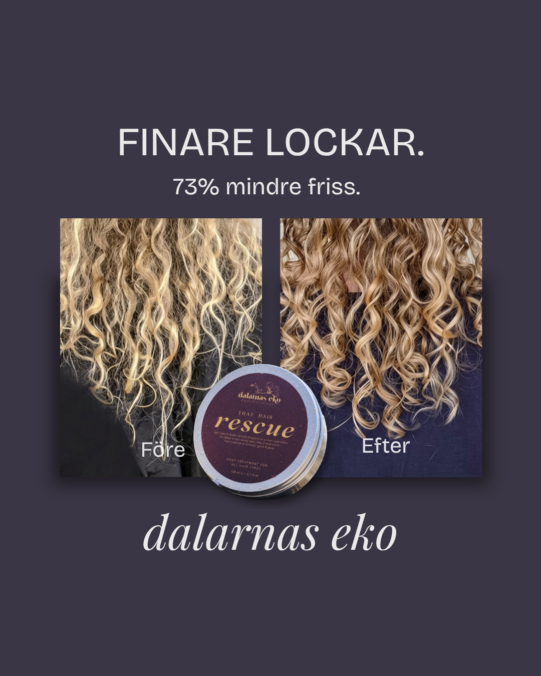 Före och efter Hair Rescue behandling